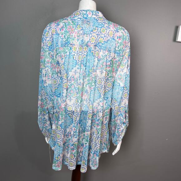 Ruby Rd. top blouse 3x floral pastel colorful light weight NWT - Picture 4 of 15